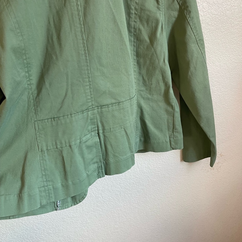 Mossimo Stretch Green Button Jacket - image 3